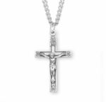 Swirl Design Sterling Silver Crucifix