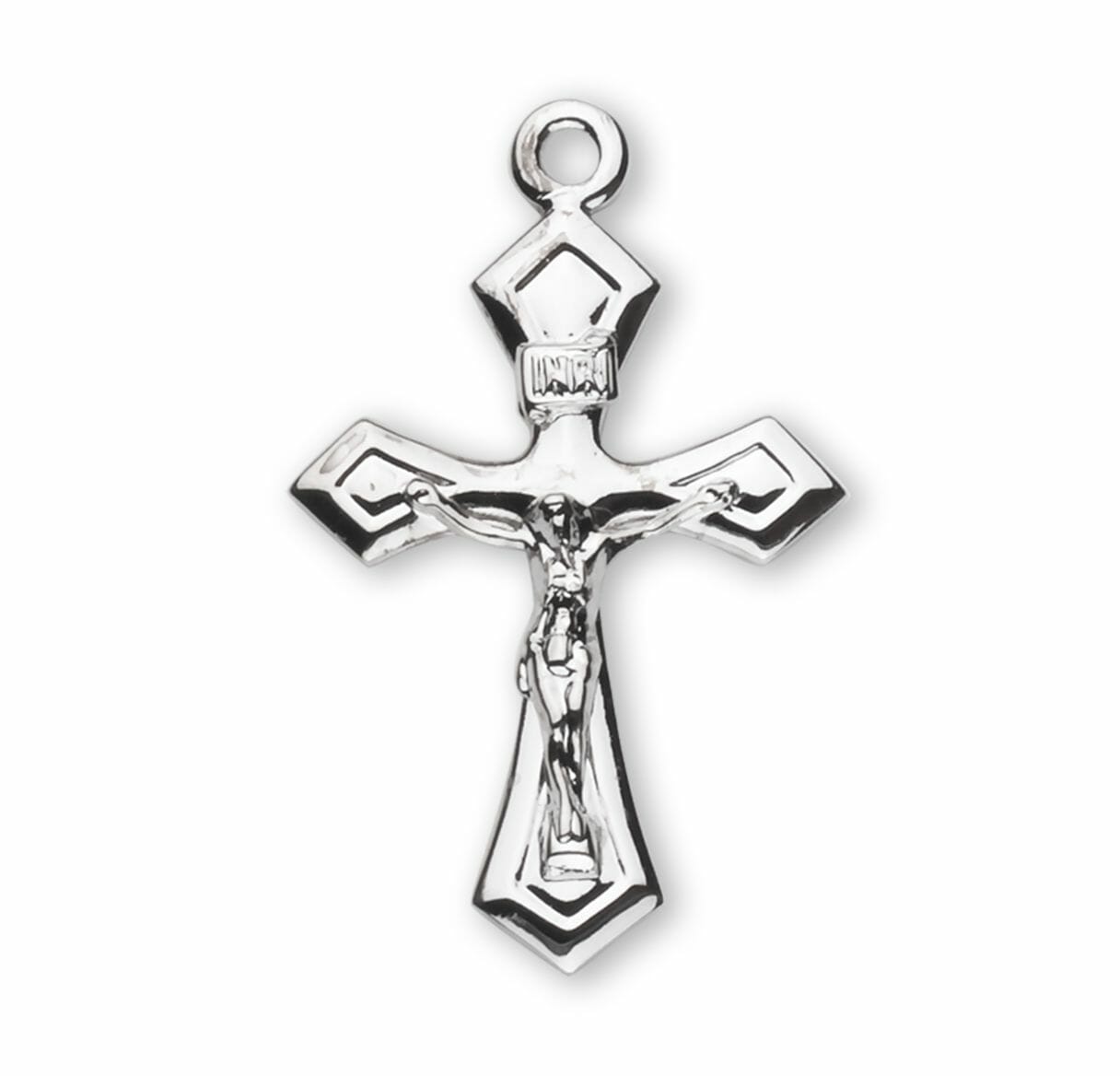 Pointed Tapered Sterling Silver Crucifix - Buy Religious Catholic Store