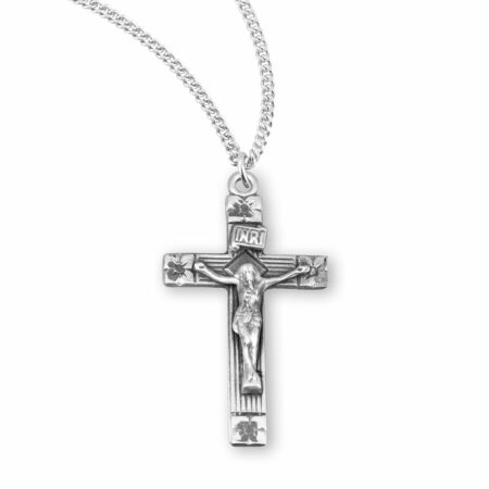 Flower Tipped Sterling Silver Crucifix