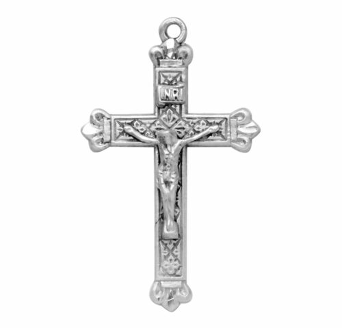 Budded Tip Sterling Silver Crucifix - Image 2