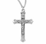 Budded Tip Sterling Silver Crucifix