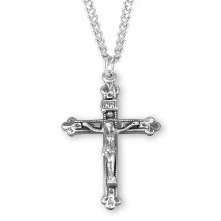 Budded Tip Sterling Silver Crucifix