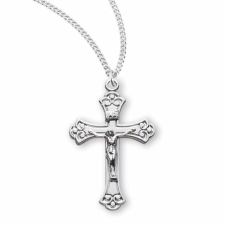 Swirled Sterling Silver Crucifix