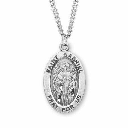 Patron Saint Gabriel Oval Sterling Silver Medal