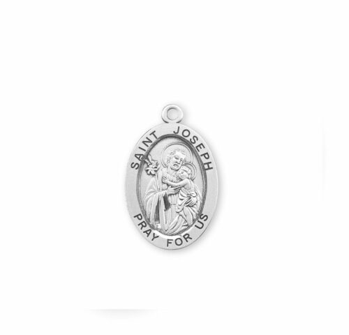 Patron Saint Joseph Oval Sterling Silver Medal - Image 2