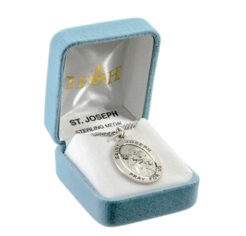 Patron Saint Joseph Oval Sterling Silver Medal - Image 4