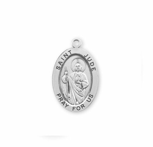 Patron Saint Jude Oval Sterling Silver Medal - Image 2