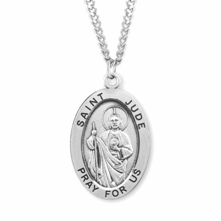 Patron Saint Jude Oval Sterling Silver Medal