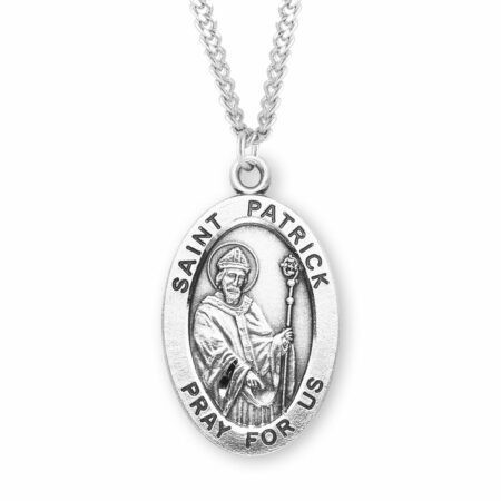 Patron Saint Patrick Oval Sterling Silver Medal