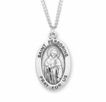 Patron Saint Peregrine Oval Sterling Silver Medal