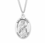Patron Saint Rose Oval Sterling Silver Medal