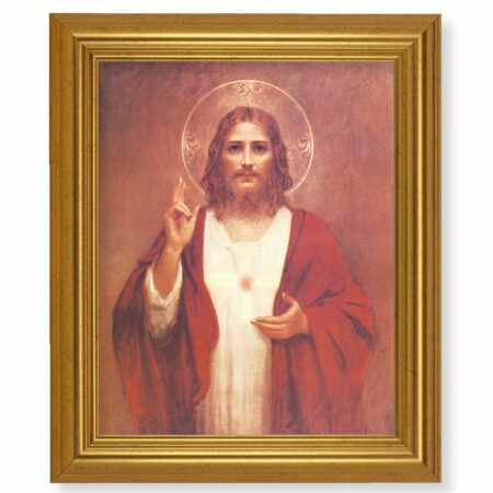 Sacred Heart of Jesus Gold Framed Art