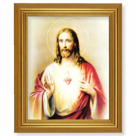 Sacred Heart of Jesus Gold Framed Art