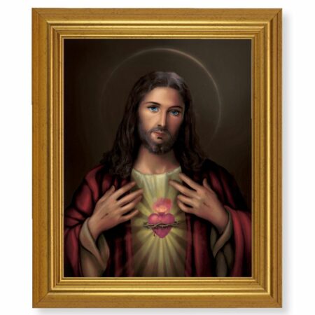 Sacred Heart of Jesus Gold Framed Art