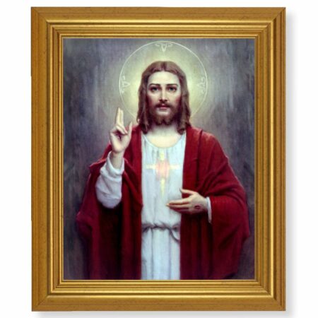 Sacred Heart of Jesus Gold Framed Art