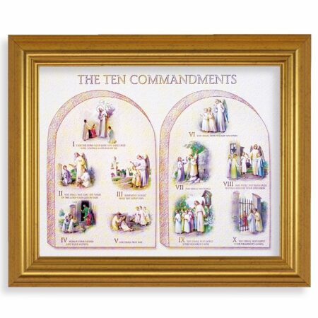 Ten Commandments Gold Framed Art