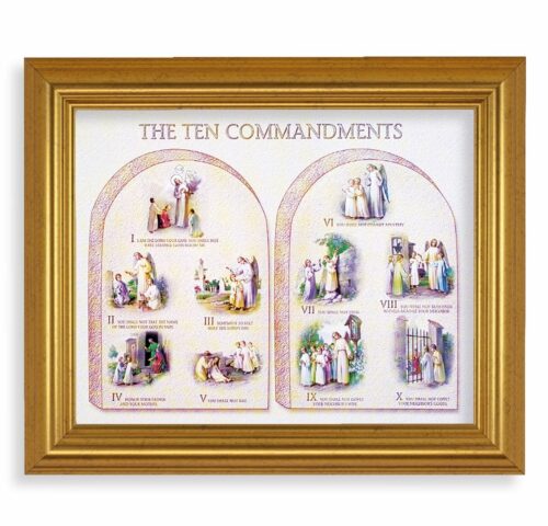 Ten Commandments Gold Framed Art