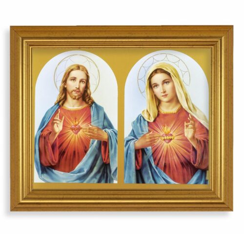 The Sacred Hearts Gold Framed Art