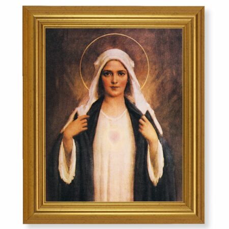 Immaculate Heart of Mary Gold Framed Art