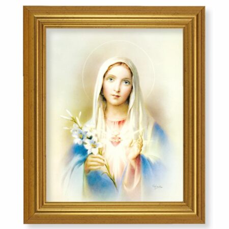Immaculate Heart of Mary Gold Framed Art