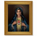 Immaculate Heart of Mary Gold Framed Art