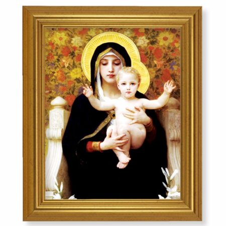 Madonna of the Roses Gold Framed Art