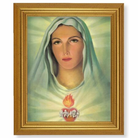 Immaculate Heart of Mary Gold Framed Art