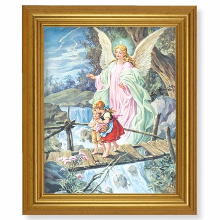Guardian Angel Gold Framed Art