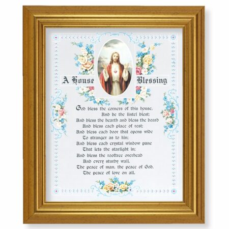 House Blessing - Sacred Heart of Jesus Gold Framed Art