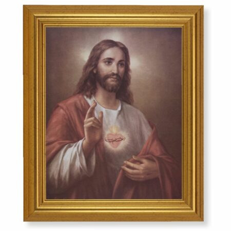 Sacred Heart of Jesus Gold Framed Art