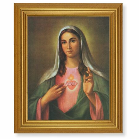 Immaculate Heart of Mary Gold Framed Art
