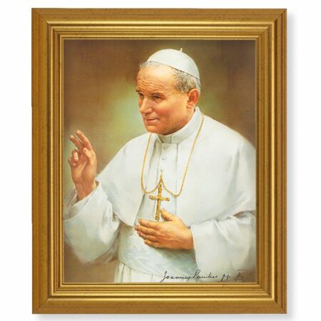 St. Pope John Paul II Gold Framed Art