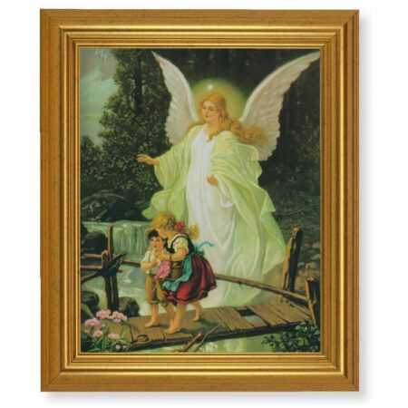 Guardian Angel Gold Framed Art