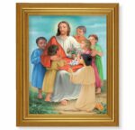 Christ with Children Gold Framed Art