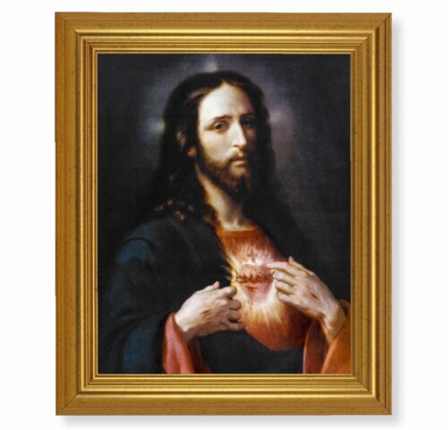 Sacred Heart of Jesus Gold Framed Art