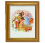 Jesus the Carpenter Gold Framed Art