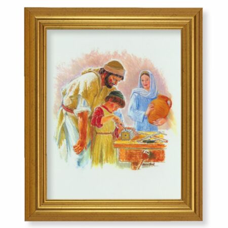 Jesus the Carpenter Gold Framed Art