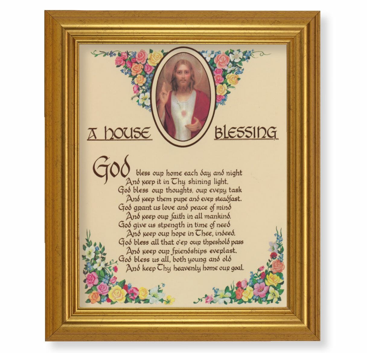 A House Blessing Gold Framed Art - Buy Religious Catholic Store