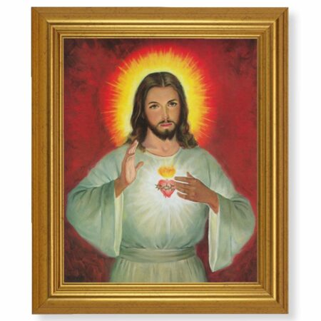 Sacred Heart of Jesus Gold Framed Art