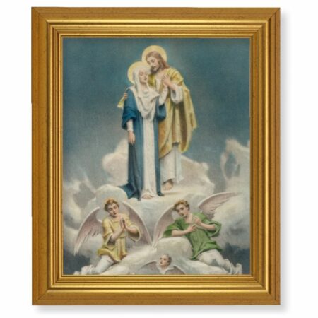 Jesus and Mary Gold Framed Art