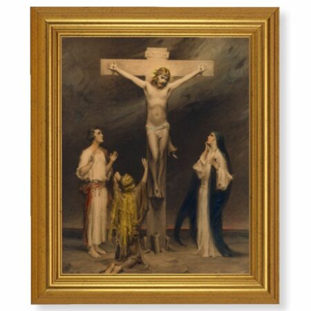 The Crucifixion of Christ Gold Framed Art
