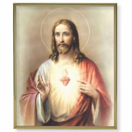 Sacred Heart of Jesus Gold Framed Plaque