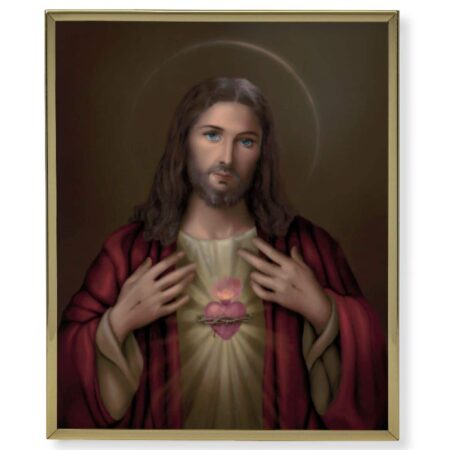 Sacred Heart of Jesus Gold Framed Plaque