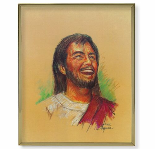 Joyful Christ Gold Framed Plaque