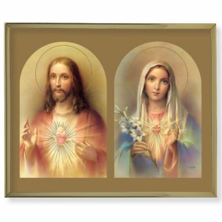 The Sacred Hearts Gold Framed Plaque
