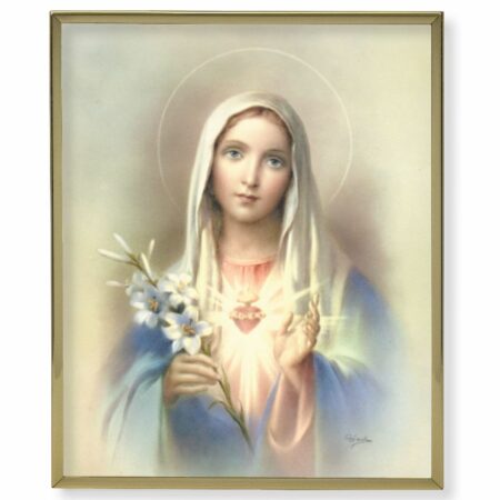 Immaculate Heart of Mary Gold Framed Plaque