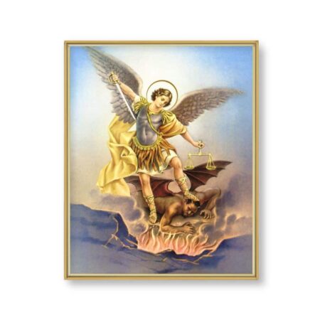 St. Michael Gold Framed Plaque