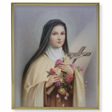 St. Therese Gold Framed Plaque