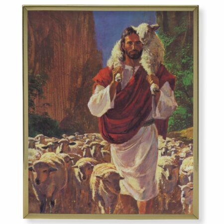 The Good Shepherd Gold Framed Plaque