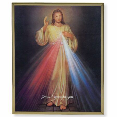 Divine Mercy Gold Framed Plaque